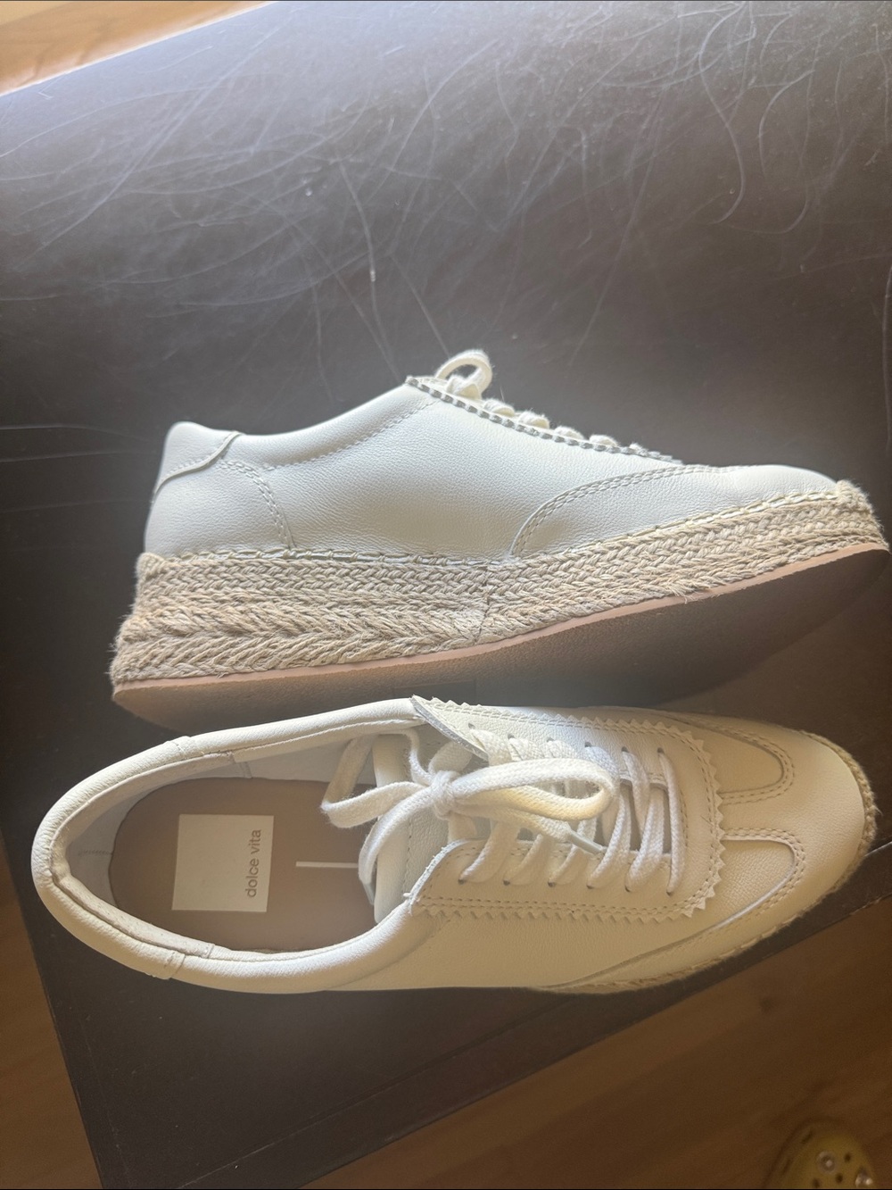 Dolce Vita Cream Lace-Up Platform Espadrille Sneaker